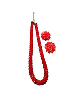 Inhanns Noor-E-Jalwa – Handmade Crystal Bead Necklace / Necklace With Earrings -Adjustable - Red