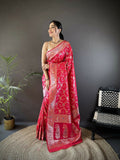 Joban Fashion Pink Meenakari Banarasi Silk Sarees