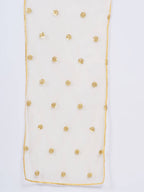 Little Bansi Girls Cotton Gotta Patti Kurta frock with Sharara & Dupatta - Yellow