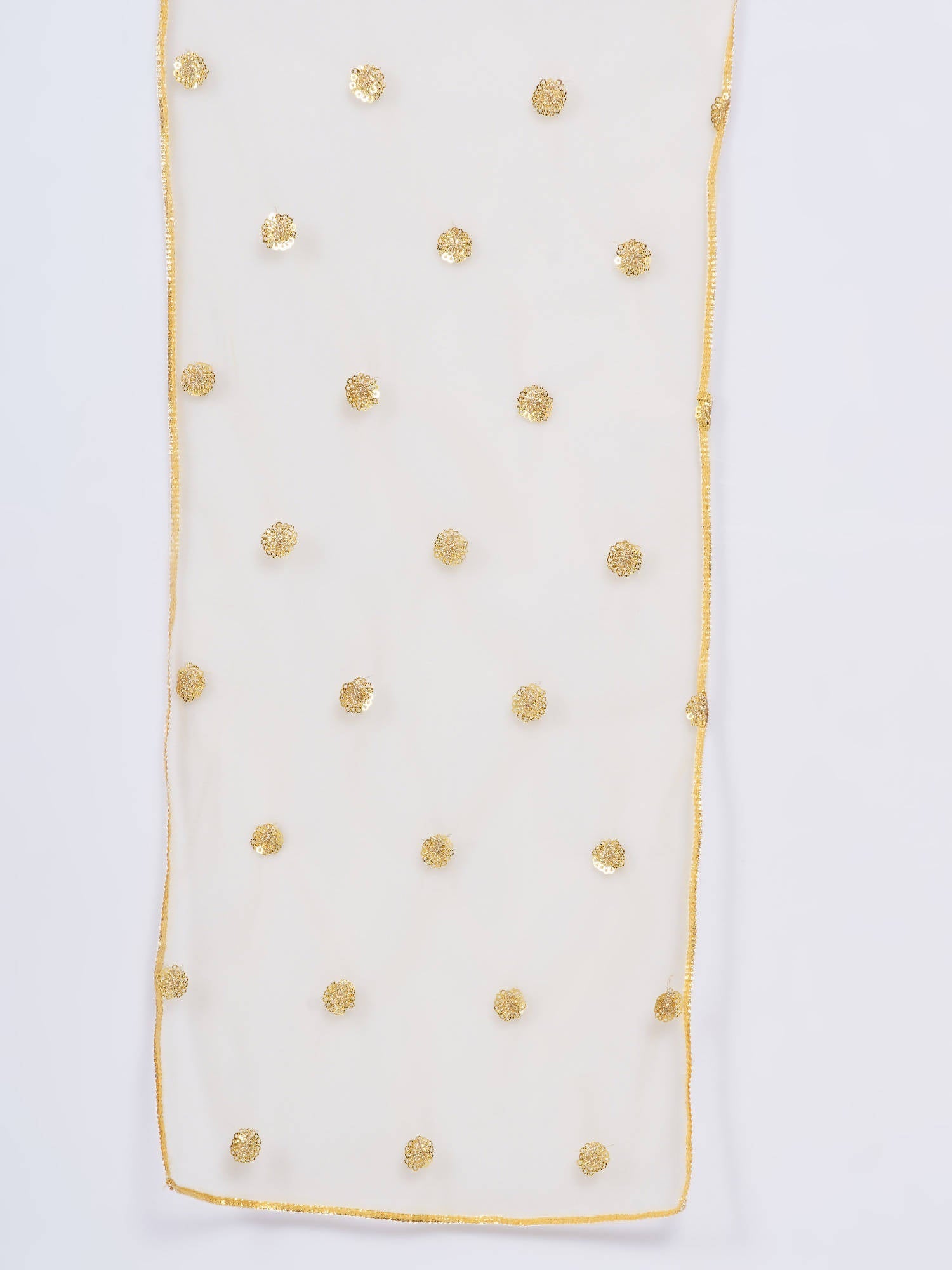 Little Bansi Girls Cotton Gotta Patti Kurta frock with Sharara & Dupatta - Yellow