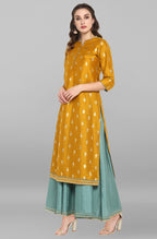 Janasya Light Green Poly Silk Gold Print Anarkali Ethnic Dress - Distacart