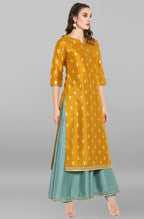 Janasya Light Green Poly Silk Gold Print Anarkali Ethnic Dress - Distacart
