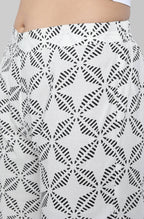 Janasya Women's Black Cotton Block Print Kurta With Palazzo And Dupatta - Distacart