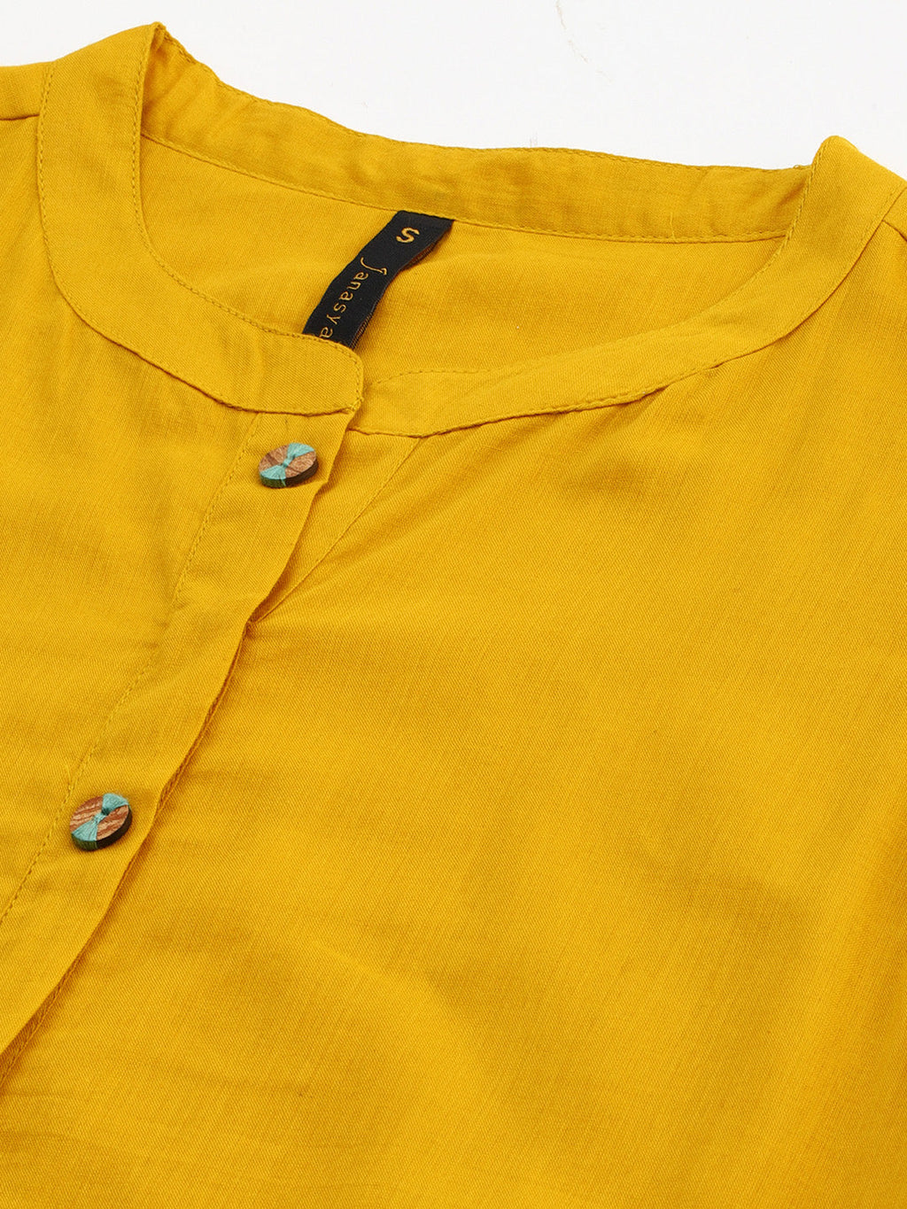 Janasya Women's Mustard Cotton Solid Flared Western Dress - Distacart