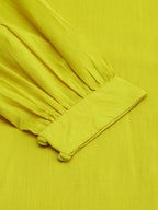 Janasya Women's Mustard Cotton Solid Drop-Waist Western Dress - Distacart
