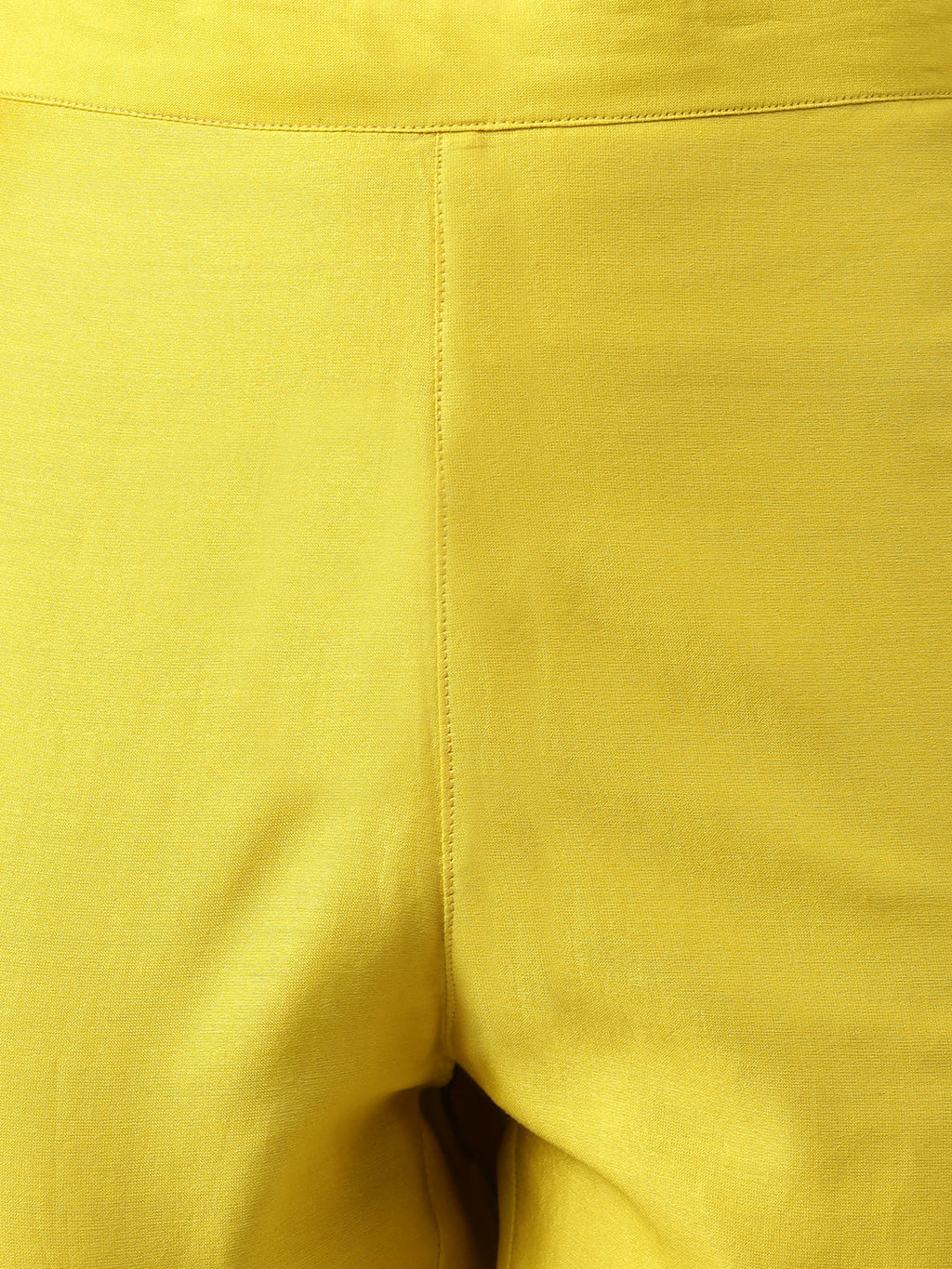 Janasya Women's Yellow Crepe Silk Solid Kurta With Pant - Distacart