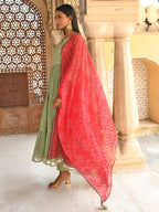 Janasya Women's Pastel Green Cotton Solid Kurta With Pant And Dupatta - Distacart