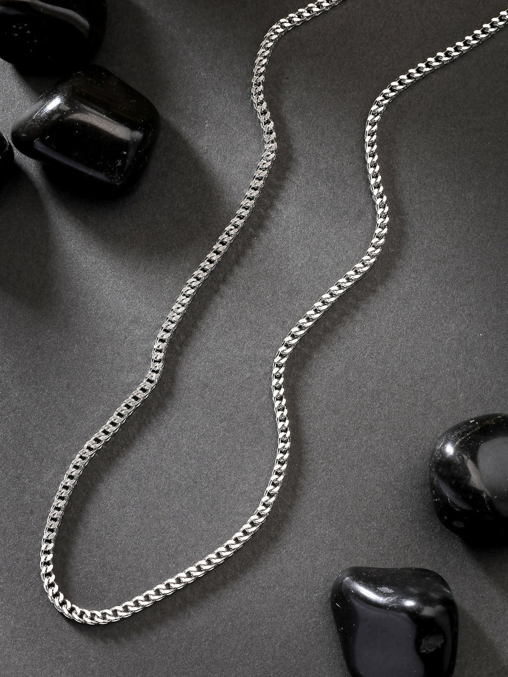 NVR Men's Silver-Plated Stainless Steel Chain