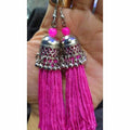 Latest Fashion Pink Hanging Threads In Jhumka Earrings
