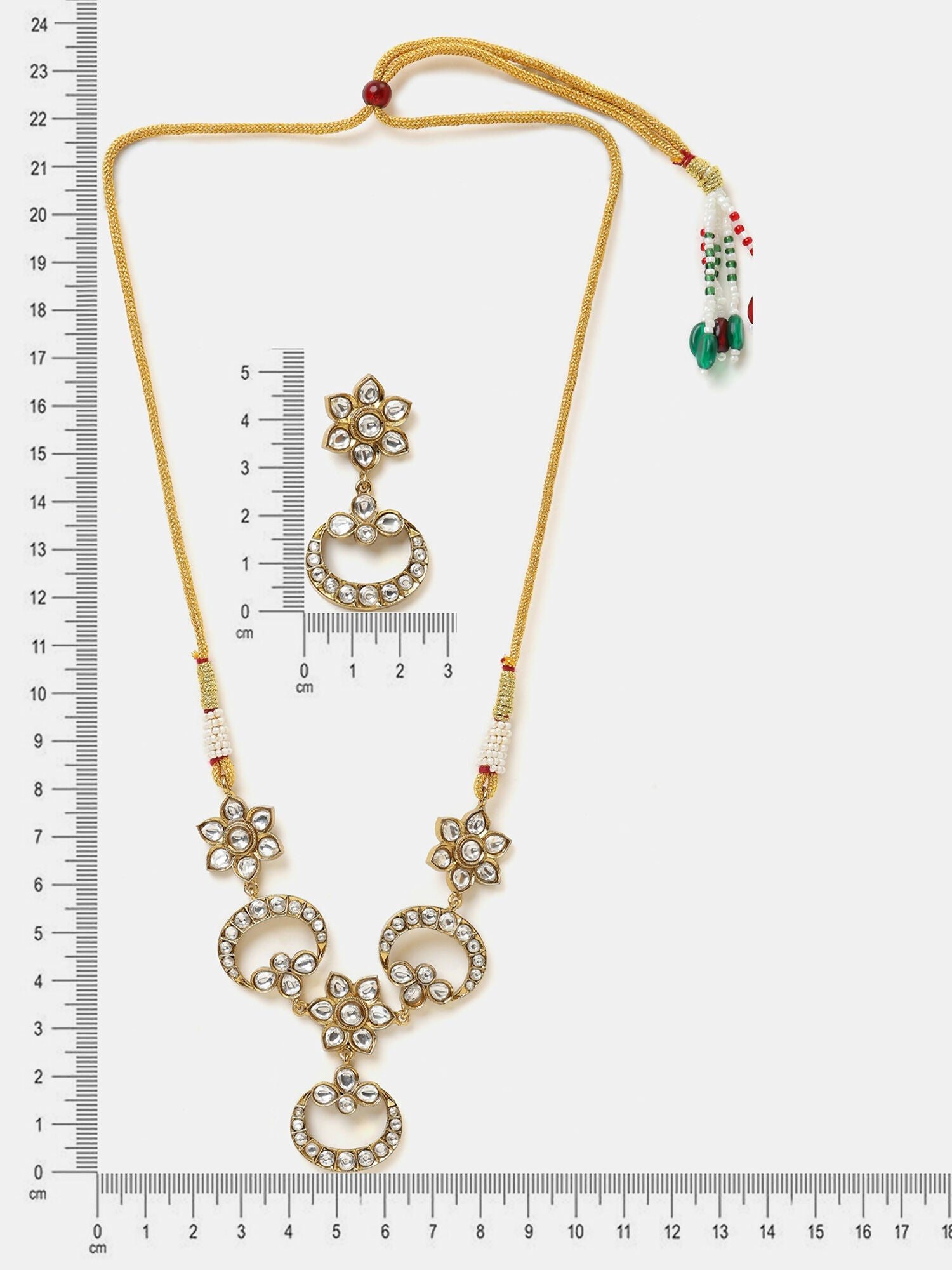 Ruby Raang Chandni Necklace Earrings Set