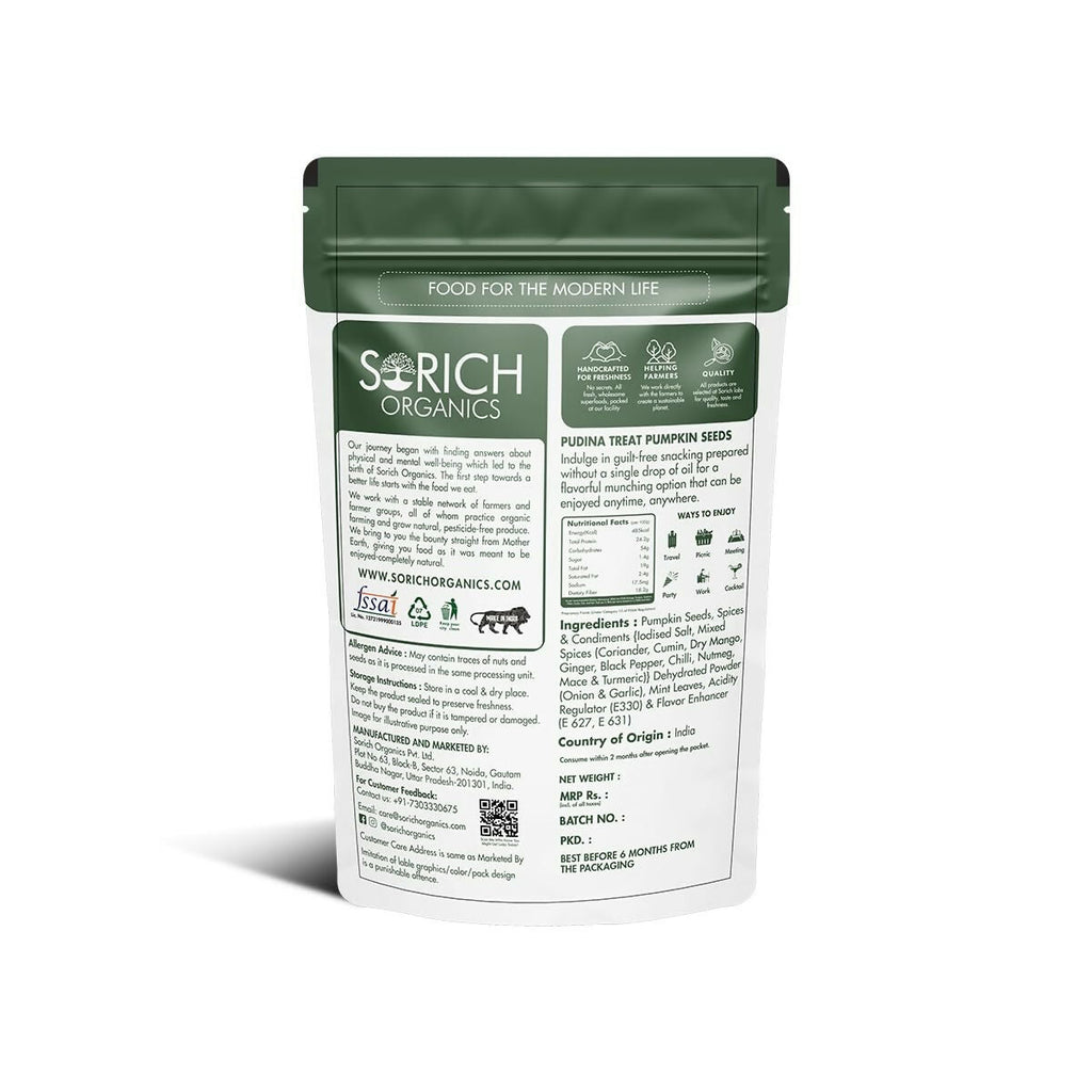 Sorich Organics Pudina Treat Pumpkin Seeds - Distacart