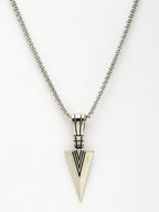 NVR Men's Silver-Plated Arrow-Shaped Pendant With Chain