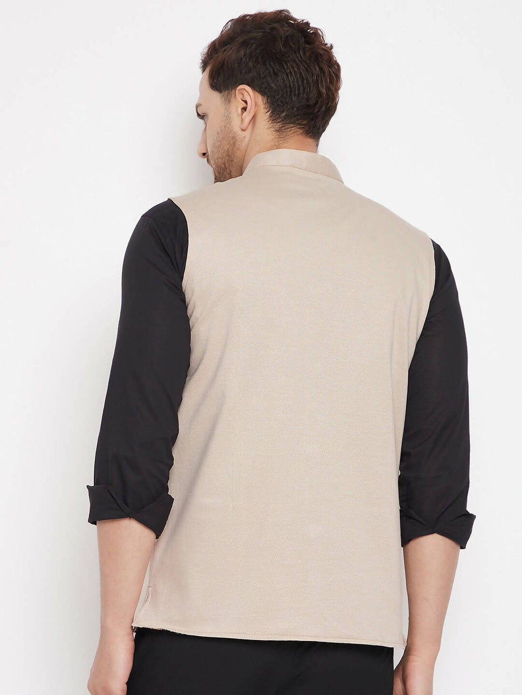 Even Apparels Cream Merino Men Woven Nehru Jacket BF715 - Distacart