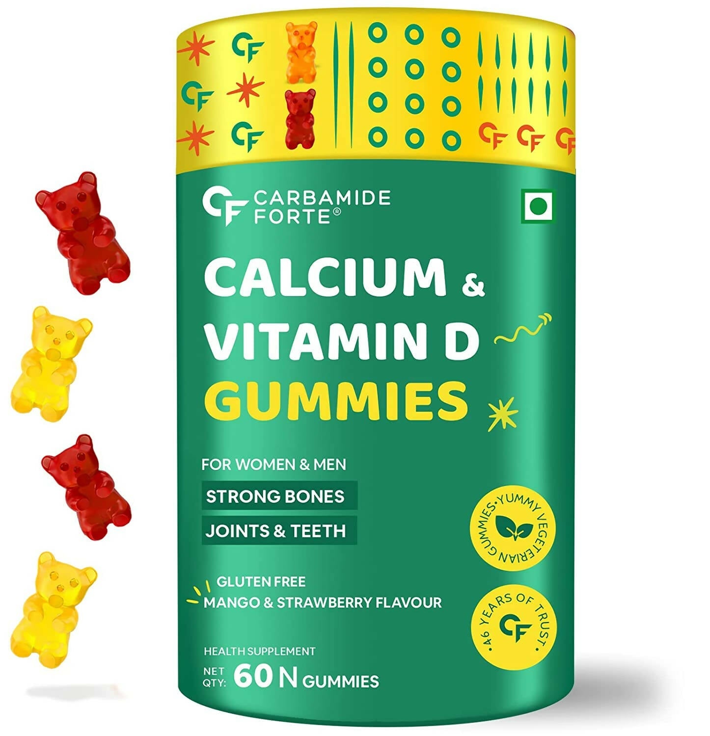 Carbamide Forte Calcium with Vitamin D Gummies for Men & Women - Distacart