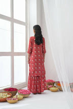 Designer Stylish Red Muslin Stitched Suit With Dupatta - Anbazaar - Distacart