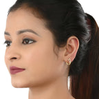 AanyaCentric Gold Plated Short Mangalsutra Set with Earrings - Distacart