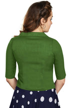 Aastha Fashion Women's Women's Green Art Silk Button Readymade Blouse