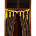 Tied Ribbons Yellow Entrance Hanging Marigold Flowers Bandhanwar Toran Garland with Bells