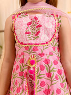 Joban Fashion Girl's Pink Color Sharara Set