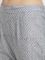 Rudra Bazaar Grey Printed Anarkali Suit Set With Dupatta - Distacart