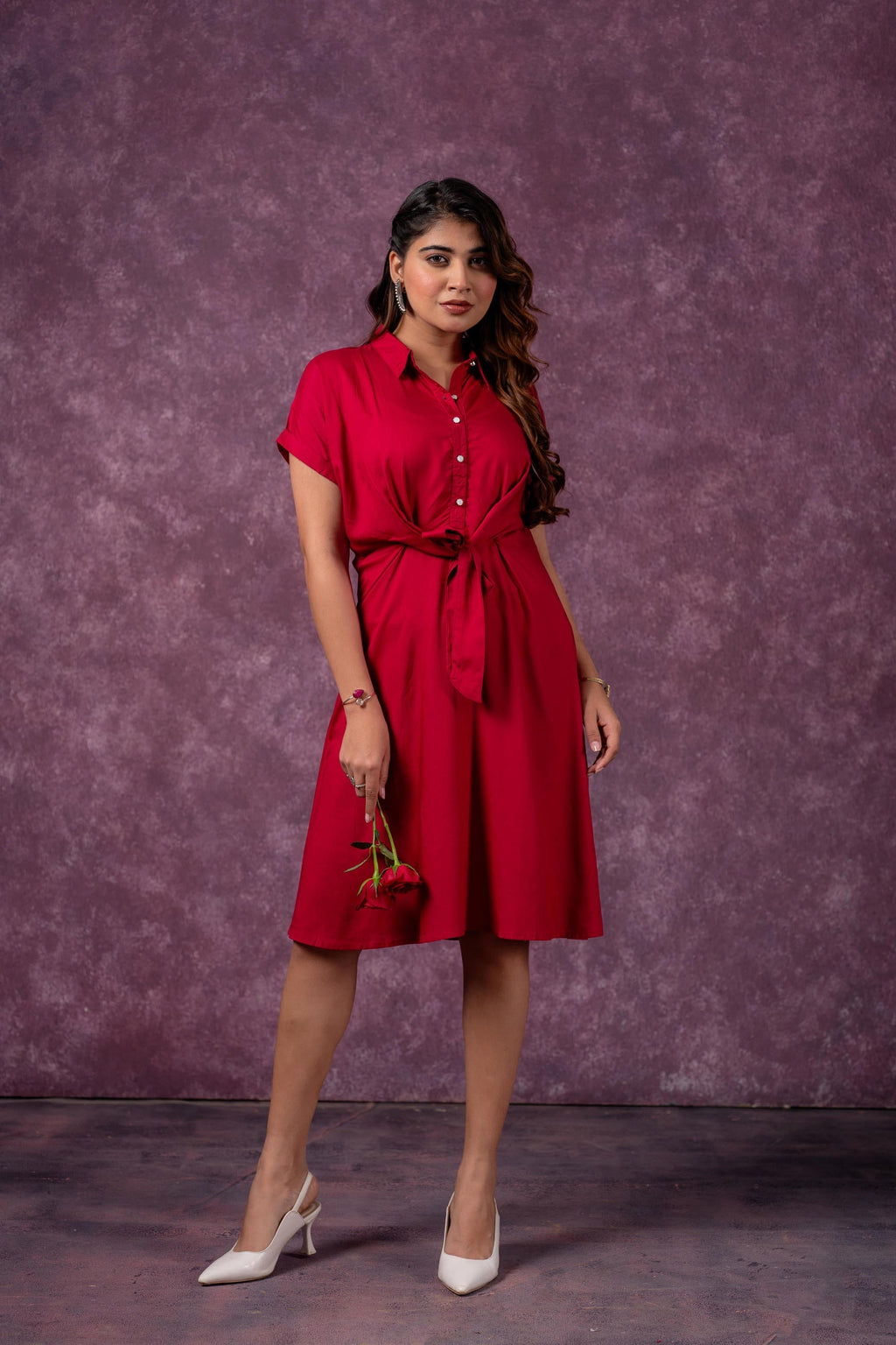 Juniper Scarlet Knot Shirt Dress - Distacart