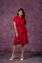 Juniper Scarlet Knot Shirt Dress - Distacart