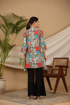 Juniper Multi Patchwork Printed Asymmetric Tunic - Distacart