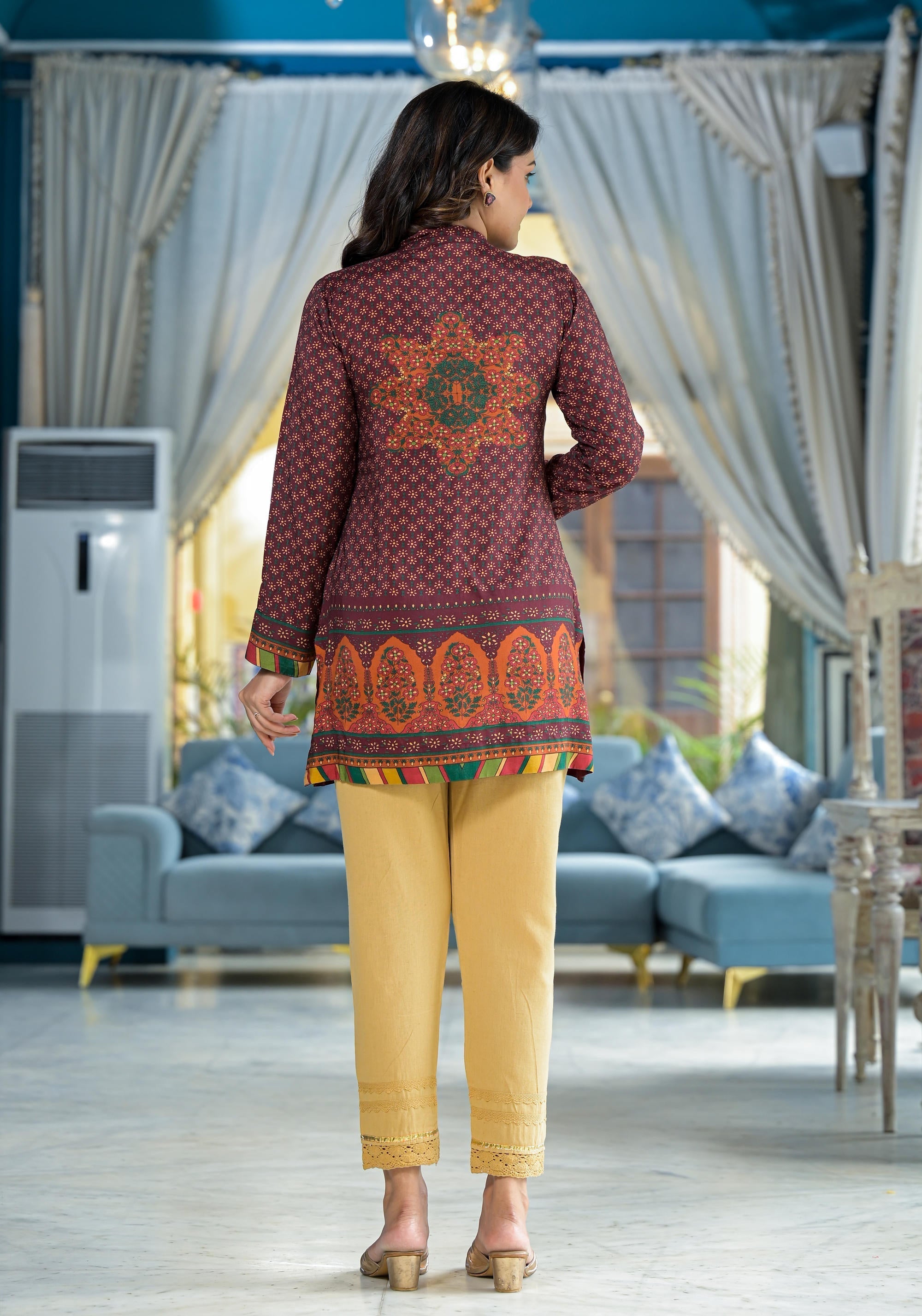 Juniper Multi Ethnic Motif Printed Viscose Tunic For Women - Distacart