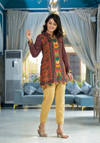 Juniper Multi Ethnic Motif Printed Viscose Tunic For Women - Distacart