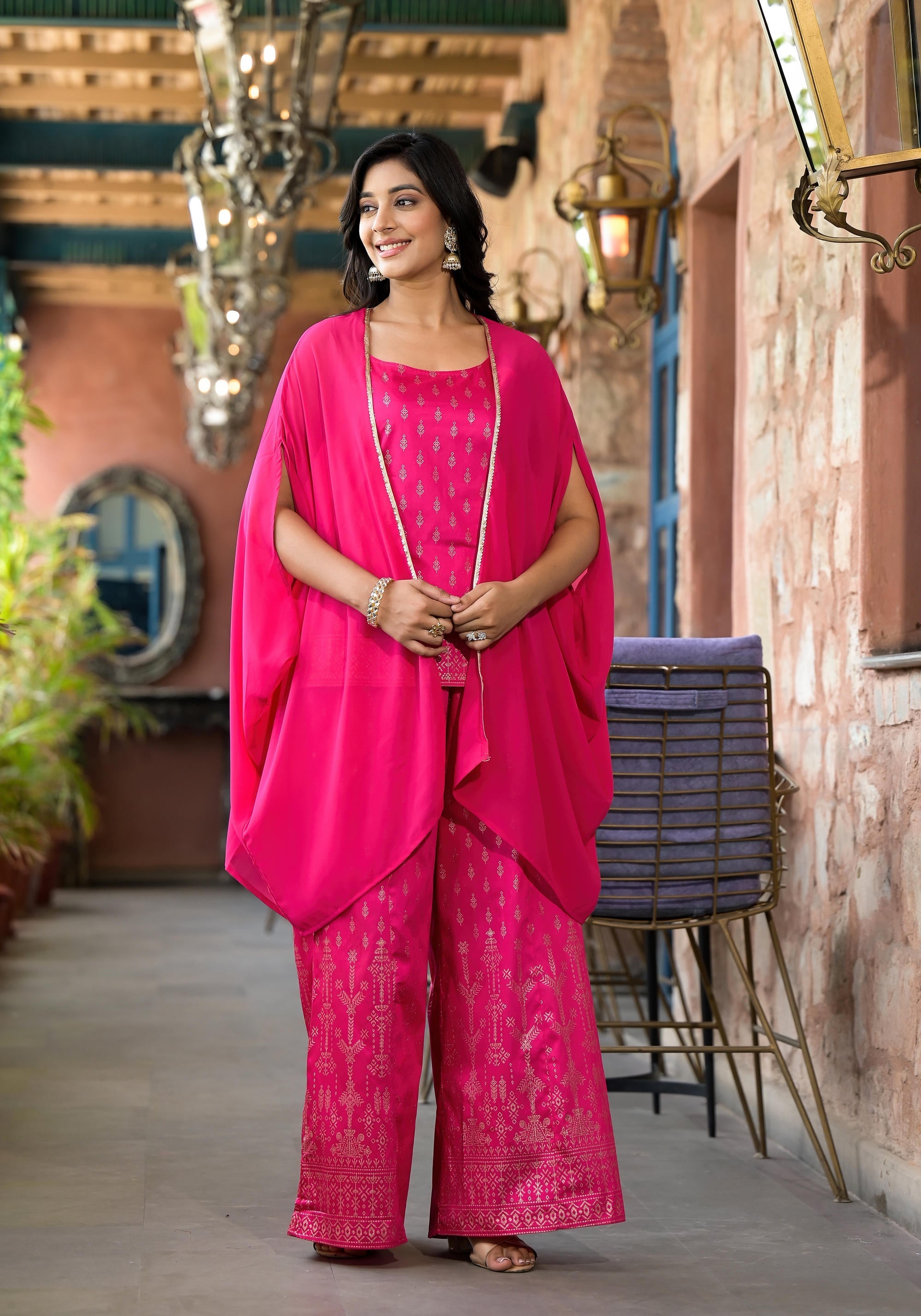 Juniper Women's Pink Polyester Printed Set