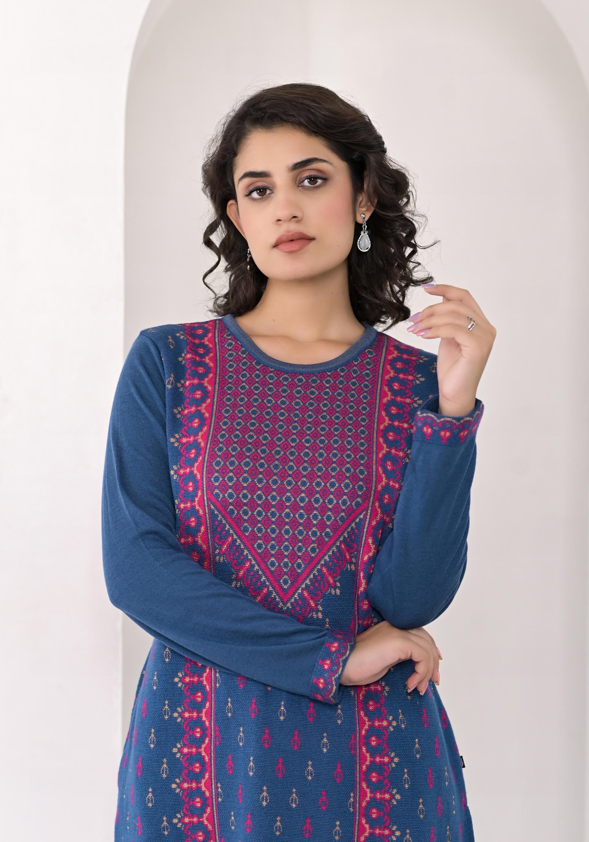 Juniper Neerja Indigo Heritage Kurta - Distacart