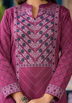 Juniper Onion Pink Floral Printed Cotton Kurta - Distacart