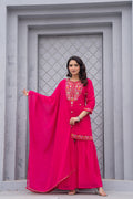 Juniper Gulnaar Gulab Embroidered Sharara Set - Distacart