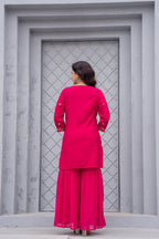 Juniper Gulnaar Gulab Embroidered Sharara Set - Distacart