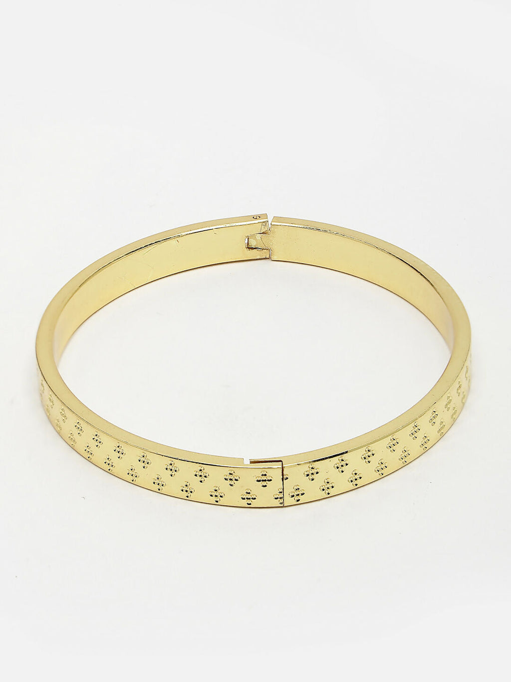 NVR Men's Gold-Plated Stainless Steel Kada Bracelet - Distacart