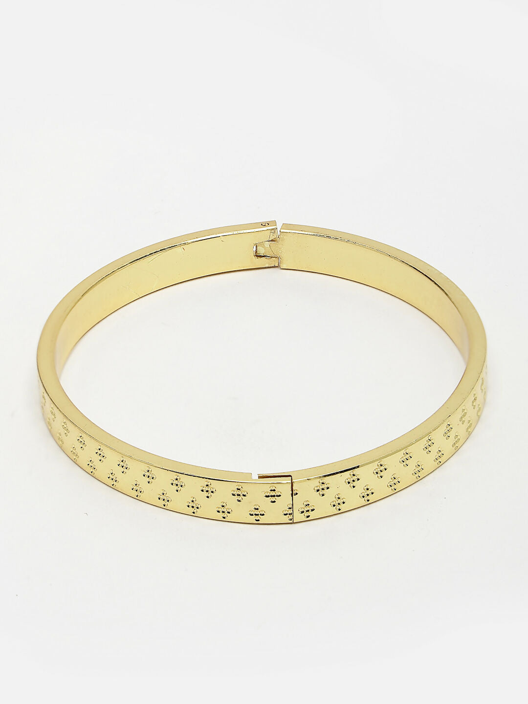 NVR Men's Gold-Plated Stainless Steel Kada Bracelet - Distacart