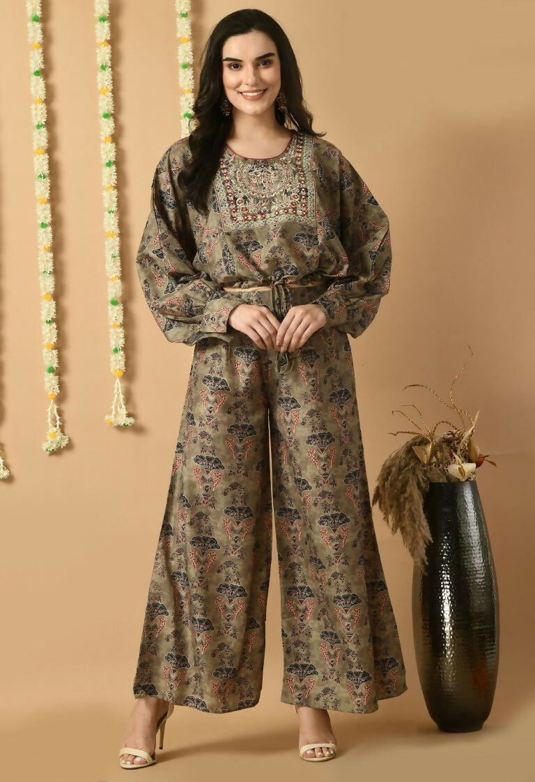 Joban Fashion D.Green Maslin Kurta Set