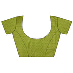 Joban Fashion Light Green Banarasi Soft Lichi Silk Checks & Woven Saree - Distacart