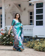 DEIANA'S Beautiful Designer Golden zari Soft Lichi Silk Saree - Pink