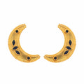 Nuyug 22K Gold-Plated Stone Studded Crescent Shaped Stud Earrings - Distacart