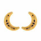 Nuyug 22K Gold-Plated Stone Studded Crescent Shaped Stud Earrings - Distacart