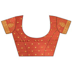 Joban Fashion Orange Motifs Zari Weaving Soft Silk Banarasi Saree