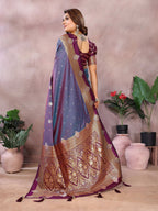 Aastha Fashion Purple Silk Sarees Weaving Saree - Distacart