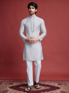 Vastranavya Exclusive Festival Wear Viscose Mirror Work on Self Weaving Kurta Only