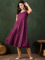 Sangria Woven Design Anarkali Kurta
