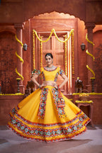 AI Fashion Yellow Art Silk Designer Navratri Lehenga Choli Collection