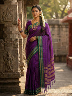 Shree Shyam Fashion Purple Cotton Saree - Distacart