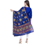 A R SILK Royal blue Color Gurjari Pure cotton Dupattas and Chunnis