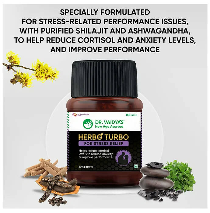 Dr. Vaidya's Herbo 24 Turbo Capsules For Stress Relief - Distacart