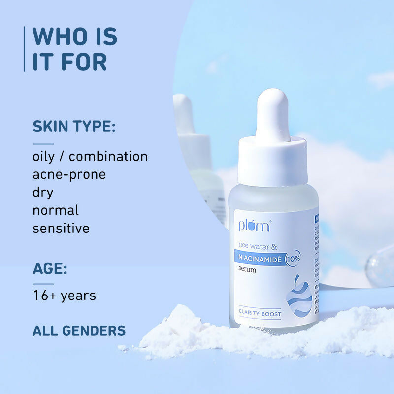 Plum 10% Niacinamide Brightening Face Serum With Rice Water - Fades Blemishes & Dark Spots, Beginner Friendly - Distacart